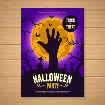 Free Vector | Hand drawn halloween party poster template