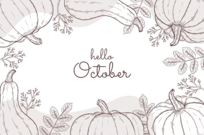 Free Vector | Hand drawn hello october background for autumn