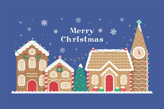 Free Vector | Hand drawn illustration christmas town