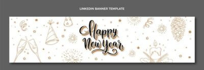 Free Vector | Hand drawn new year horizontal sale banner