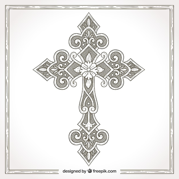 Free Vector | Hand drawn ornamental cross