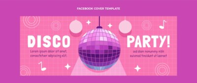 Free Vector | Hand drawn party facebook cover with disco ball