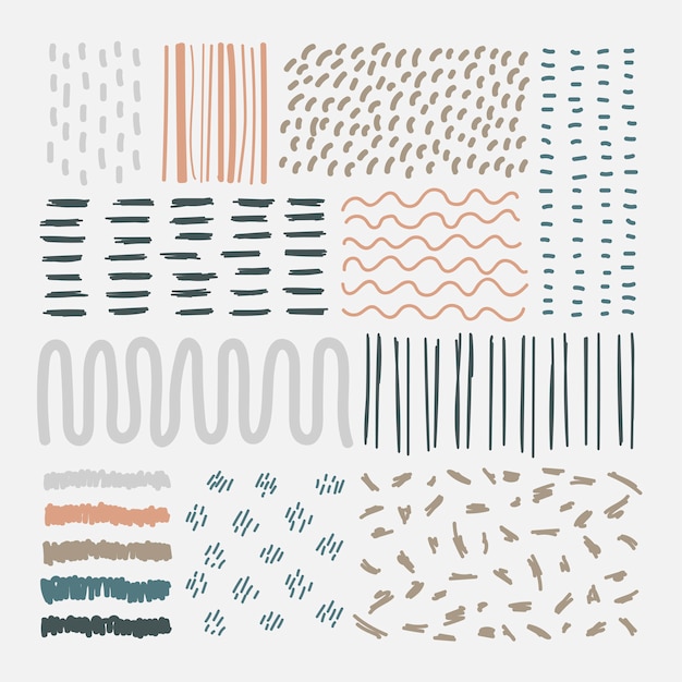 Free Vector | Hand drawn patterned design elements vector set