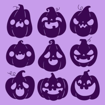 Free Vector | Hand drawn pumpkin silhouette illustration