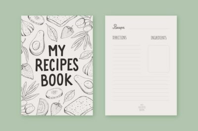 Free Vector | Hand drawn recipe book template