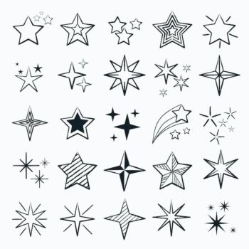 Free Vector | Hand drawn sparkling star collection