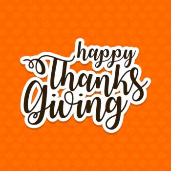 Free Vector | Hand drawn thanksgiving typography poster.