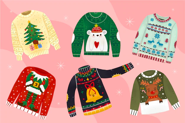 Free Vector | Hand drawn ugly sweater collection