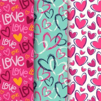 Free Vector | Hand drawn valentines day pattern collection