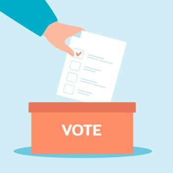 Free Vector | Hand putting ballot in box flat vector illustration. male or female voter holding voting paper of his choice. election, decision, democracy, campaign, government concept