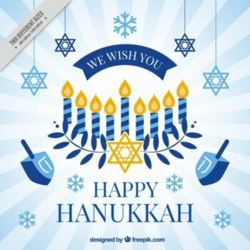 Free Vector | Hanukkah background with snowflakes and stars