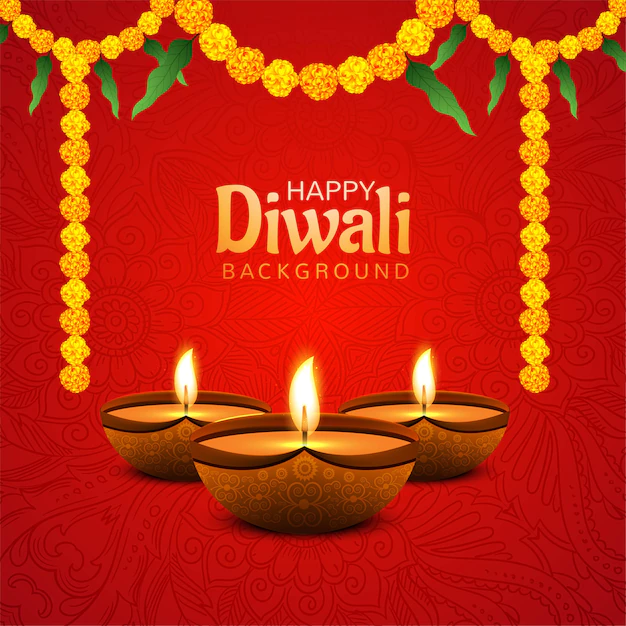 Free Vector | Happy diwali background with decorative flower background