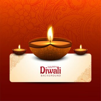 Free Vector | Happy diwali decorative oil lamp festival card background