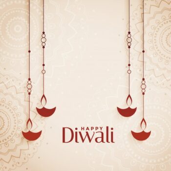Free Vector | Happy diwali elegant diya background with text space