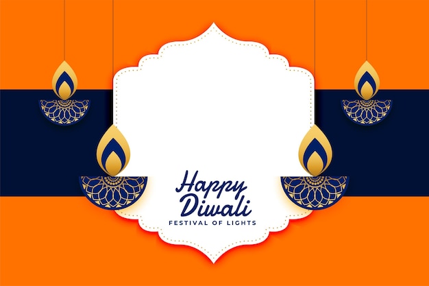 Free Vector | Happy diwali festival background with artistic diya design