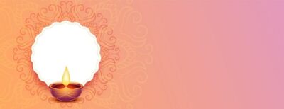Free Vector | Happy diwali festival banner with text space