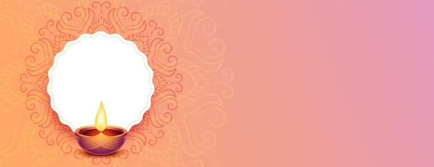 Free Vector | Happy diwali festival banner with text space