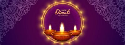 Free Vector | Happy diwali oil lamp celebration banner background
