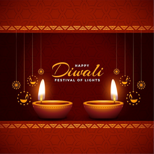 Free Vector | Happy diwali shiny festival celebration background design