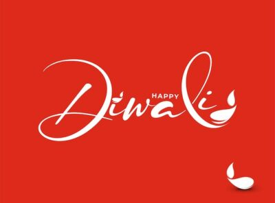 Free Vector | Happy diwali text design abstract vector illustration