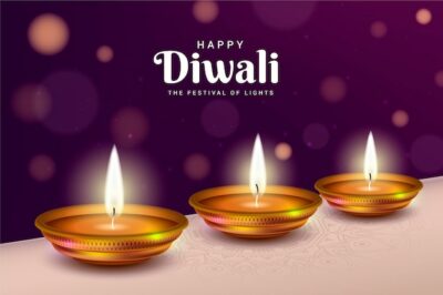 Free Vector | Happy diwali the festival of lights