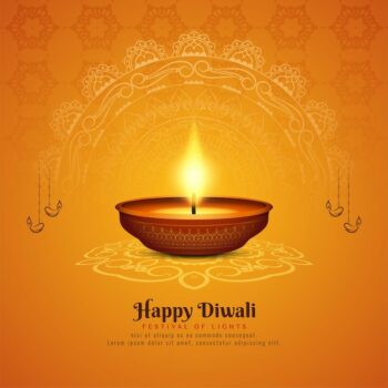 Free Vector | Happy diwali traditional festival celebration background with diya vector