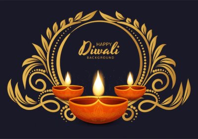 Free Vector | Happy diwali traditional indian diya oil lamp celebration background
