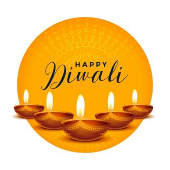 Free Vector | Happy diwali wishes card with realistic diya