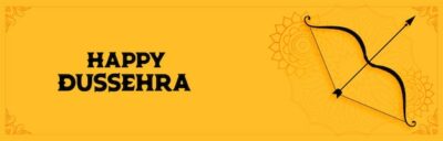 Free Vector | Happy dussehra festival banner with bow and arrow vector