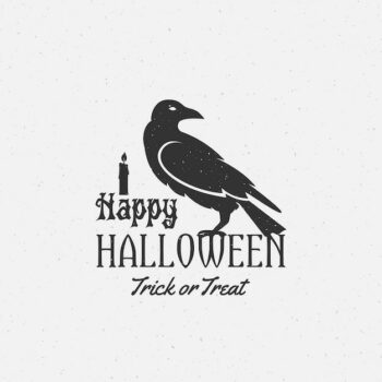 Free Vector | Happy halloween  label, emblem or card template.