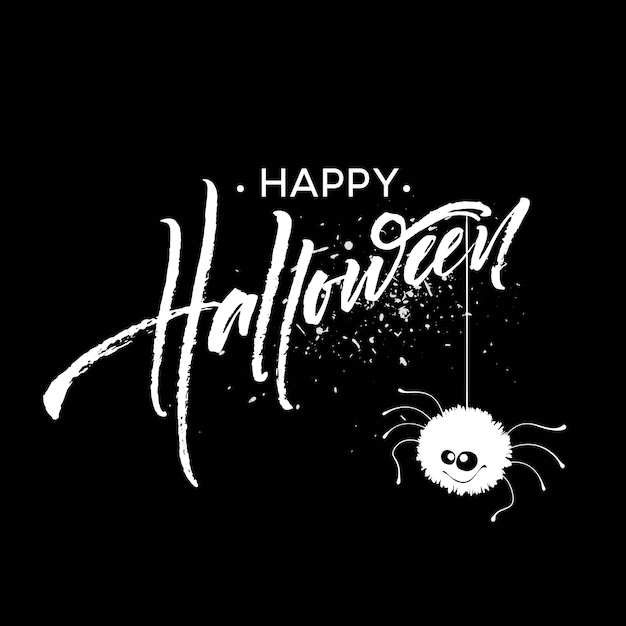 Free Vector | Happy halloween lettering. holiday calligraphy for banner, poster, greeting card, party invitation. vector illustration eps10