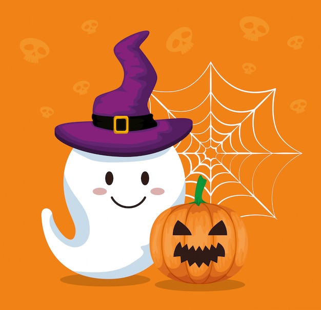 Free Vector | Happy halloween  with gosth