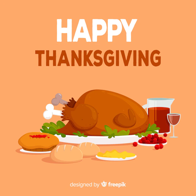 Free Vector | Happy thanksgiving background in flat design