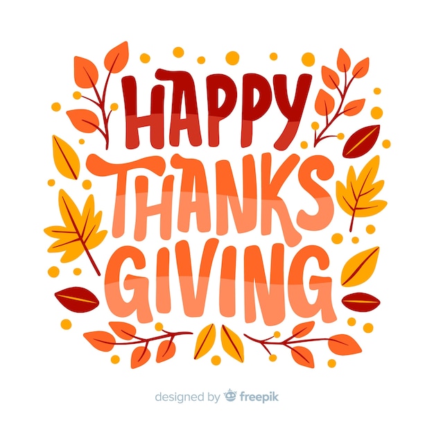 Free Vector | Happy thanksgiving lettering design