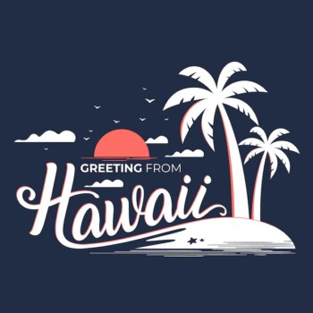 Free Vector | Hawaii lettering