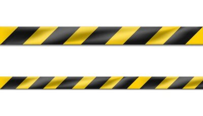Free Vector | Hazard black and yellow striped ribbon, caution tape of warning signs for crime scene or construction area.