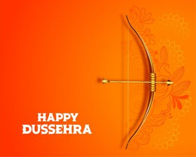 Free Vector | Hindu happy dussehra festival card design