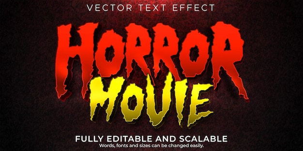 Free Vector | Horror movie editable text effect dead and scary text style