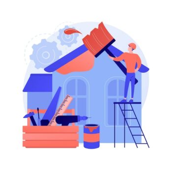 Free Vector | House renovation abstract concept vector illustration. property remodeling ideas and tips, construction services, potential buyer, house listing, renovation design project abstract metaphor.