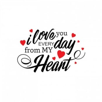 Free Vector | I love you everyday from my heart