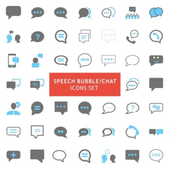 Free Vector | Icons set about chat