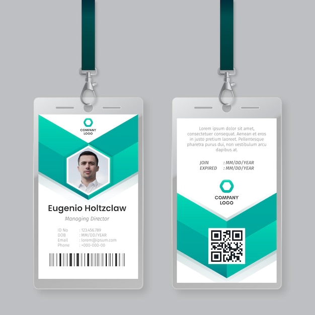 Free Vector | Id cards template abstract style