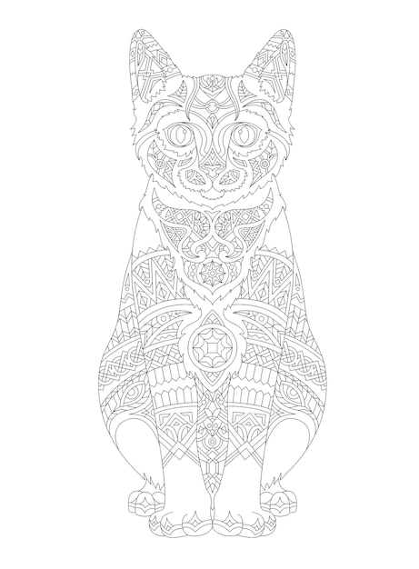 Free Vector | Illustration of animal adult coloring page