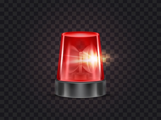 Free Vector | Illustration of red flasher, flashing beacon with siren for police and ambulance cars
