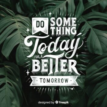 Free Vector | Inspirational lettering text background with photo