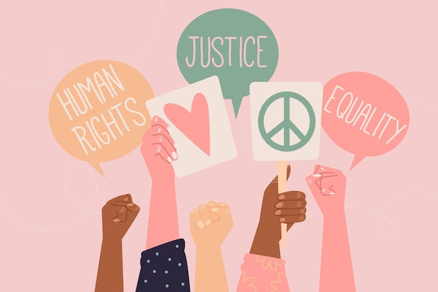 Free Vector | International human rights day chat bubbles