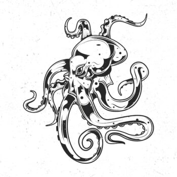 Free Vector | Isolated emblem with illustration of octopus