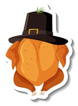Free Vector | Isolated roasted chicken with hat
