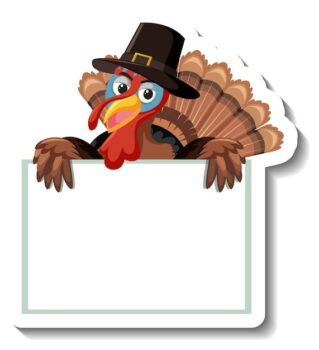 Free Vector | Isolated turkey sticker on white background