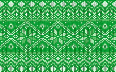 Free Vector | Jaquard pattern for christmas with snowflakes in green